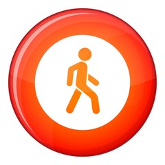 Pedestrians only road sign icon in red circle isolated on white background vector illustration