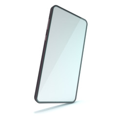 Black smartphone mockup on white background. 3D