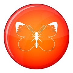 Butterfly icon in red circle isolated on white background vector illustration