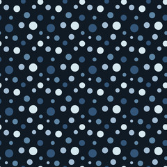 Stylish seamless pattern with polka dot in blue tones, vector