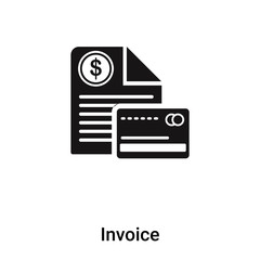 Invoice icon vector isolated on white background, logo concept of Invoice sign on transparent background, black filled symbol