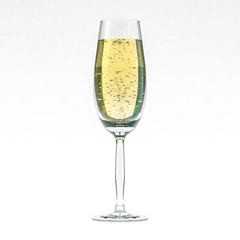 Glass of champagne isolated on a white background. 3D