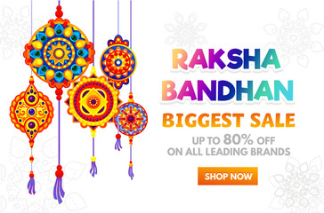 Raksha Bandhan sale banner design. Holiday discount design template.