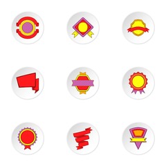 Types tag icons set. Cartoon illustration of 9 types tag vector icons for web