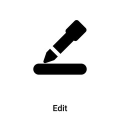 Edit icon vector isolated on white background, logo concept of Edit sign on transparent background, black filled symbol
