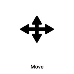Obraz premium Move icon vector isolated on white background, logo concept of Move sign on transparent background, black filled symbol