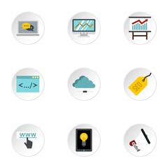 SEO icons set. Flat illustration of 9 SEO vector icons for web