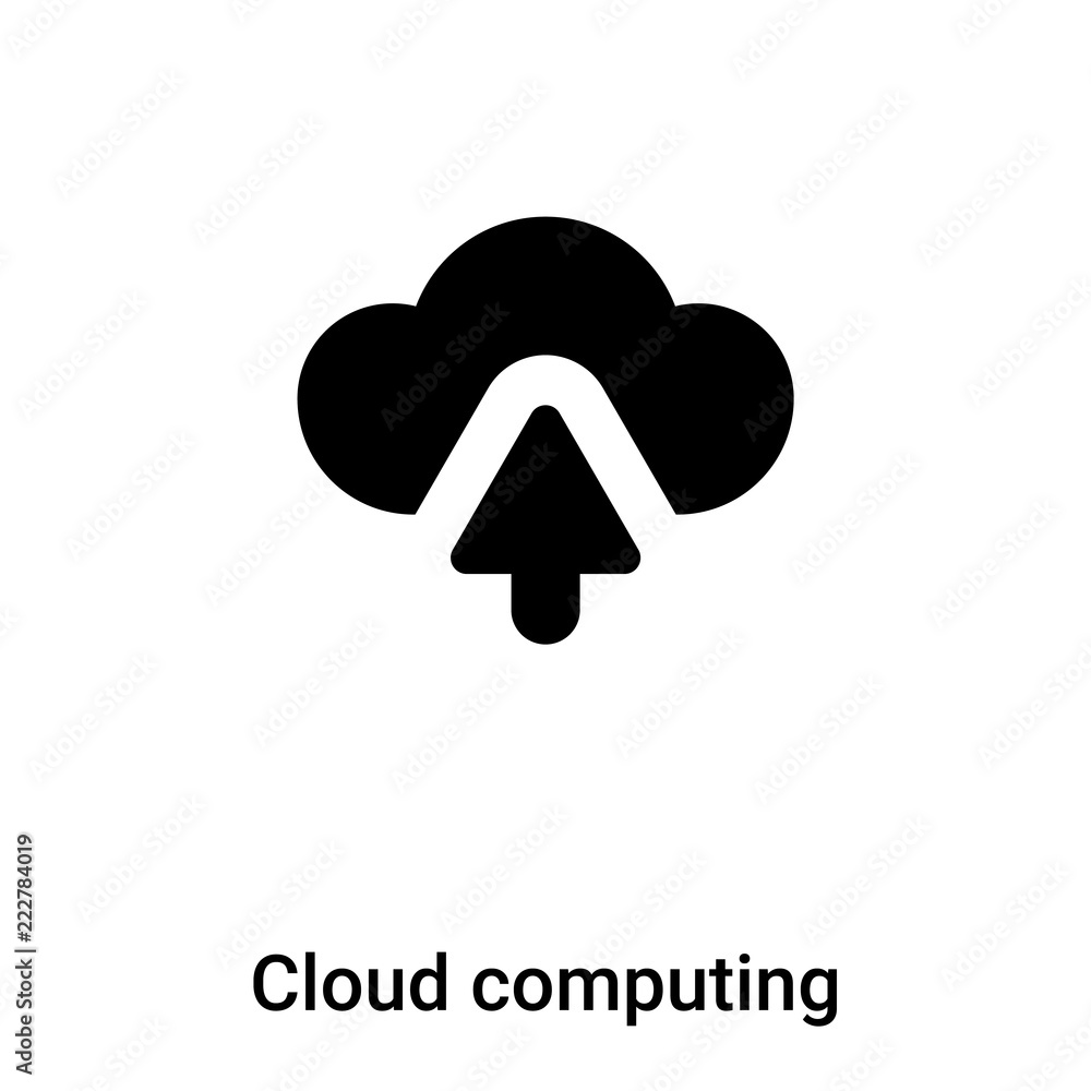 Poster cloud computing icon vector isolated on white background, logo concept of cloud computing sign on tr