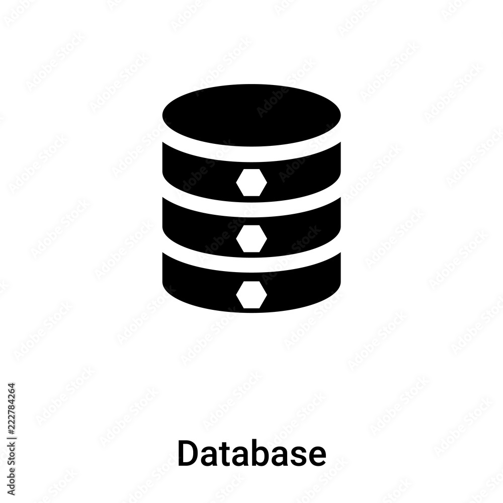 Poster database icon vector isolated on white background, logo concept of database sign on transparent back