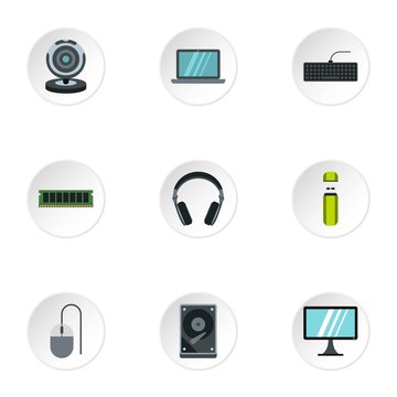 Computer protection icons set. Flat illustration of 9 computer protection vector icons for web