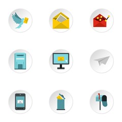 Communication icons set. Flat illustration of 9 communication vector icons for web