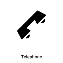 Telephone icon vector isolated on white background, logo concept of Telephone sign on transparent background, black filled symbol