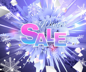 6456547 Winter sale theme blue colors abstract banner