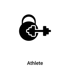 Athlete icon vector isolated on white background, logo concept of Athlete sign on transparent background, black filled symbol