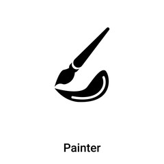 Painter icon vector isolated on white background, logo concept of Painter sign on transparent background, black filled symbol