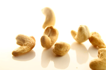 Cashew nut on white background