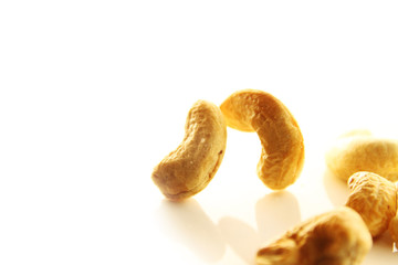 Cashew nut on white background