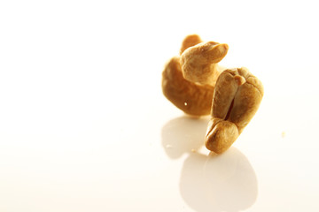 Cashew nut on white background