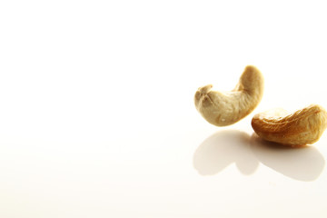 Cashew nut on white background