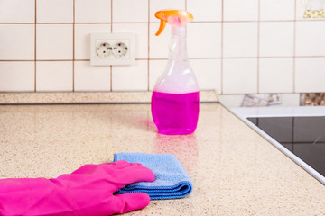 cleaning in the kitchen