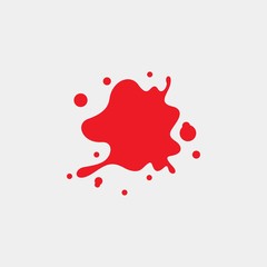 Red blot flat vector icon. Paint flat vector icon. Splash flat vector icon