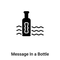 Fototapeta premium Message In a Bottle icon vector isolated on white background, logo concept of Message In a Bottle sign on transparent background, black filled symbol