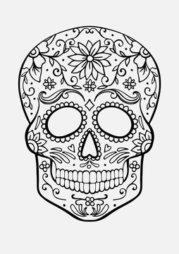 sugar skull coloring page