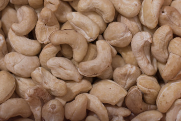 Raw cashew closeup