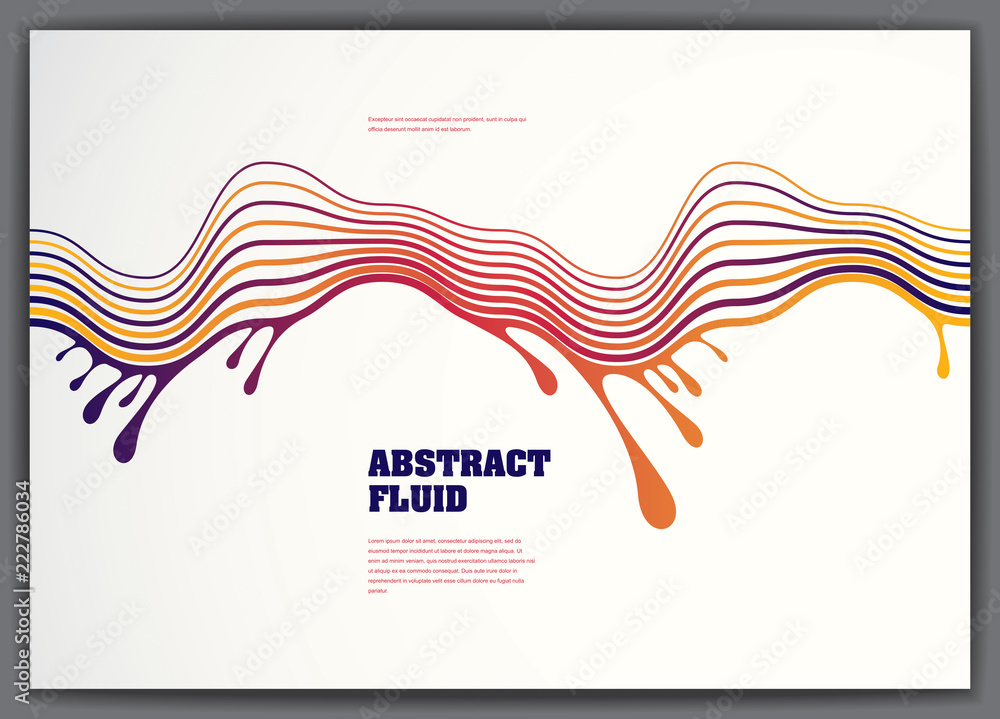 Aufkleber abstract fluid vector background with colorful liquid drops wave. 3d colorful gradient motion art. l