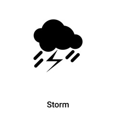 Storm icon vector isolated on white background, logo concept of Storm sign on transparent background, black filled symbol