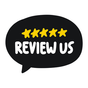 Review Us. Vector Illustration On White Background.