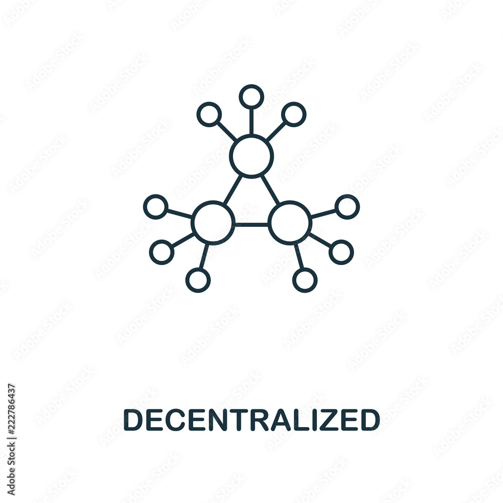 Aufkleber decentralized outline icon. monochrome style design from crypto currency icon collection. ui. pixel 