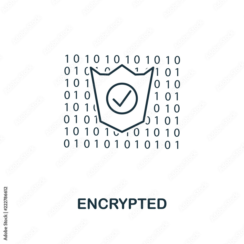 Aufkleber encrypted outline icon. monochrome style design from crypto currency icon collection. ui. pixel perf