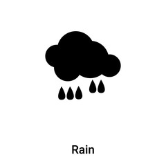 Rain icon vector isolated on white background, logo concept of Rain sign on transparent background, black filled symbol