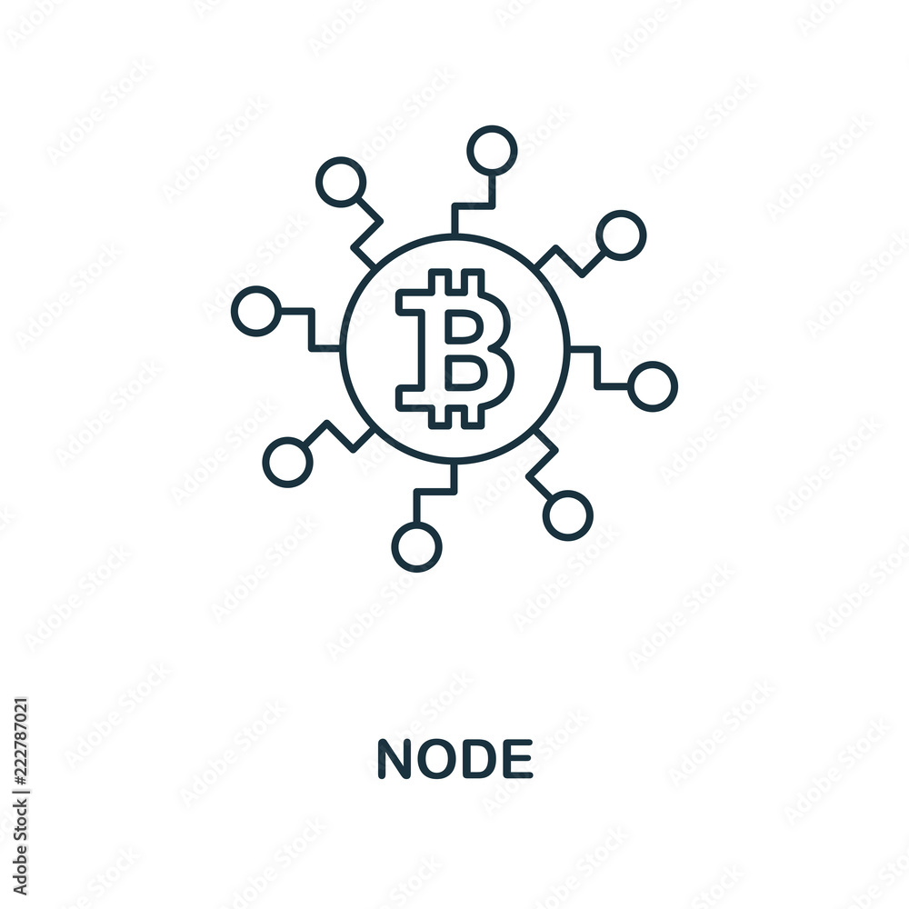 Aufkleber node outline icon. monochrome style design from crypto currency icon collection. ui. pixel perfect s