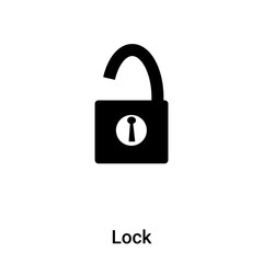Lock icon vector isolated on white background, logo concept of Lock sign on transparent background, black filled symbol