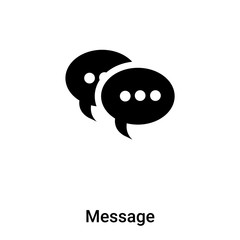 Message icon vector isolated on white background, logo concept of Message sign on transparent background, black filled symbol