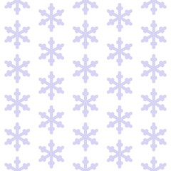 Snowflake seamless pattern. Snow on white background. Abstract wallpaper, wrapping decoration. Symbol winter, Merry Christmas holiday, Happy New Year celebration Vector illustration