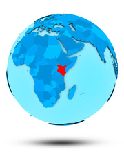 Obraz premium Kenya on blue political globe