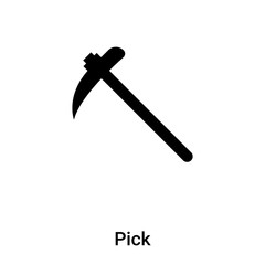 Pick icon vector isolated on white background, logo concept of Pick sign on transparent background, black filled symbol