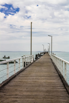 Beachport Jetty, South Australia. This is considered one of the most beautiful piers in South Australia, and is a great place to catch fish.