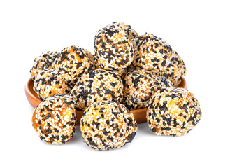 Taro Sesame Puff on white background