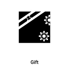 Gift icon vector isolated on white background, logo concept of Gift sign on transparent background, black filled symbol