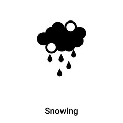 Snowing icon vector isolated on white background, logo concept of Snowing sign on transparent background, black filled symbol