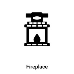 Fireplace icon vector isolated on white background, logo concept of Fireplace sign on transparent background, black filled symbol