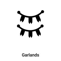 Garlands icon vector isolated on white background, logo concept of Garlands sign on transparent background, black filled symbol