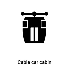 Cable car cabin icon vector isolated on white background, logo concept of Cable car cabin sign on transparent background, black filled symbol