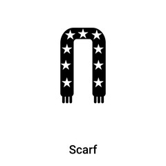 Scarf icon vector isolated on white background, logo concept of Scarf sign on transparent background, black filled symbol