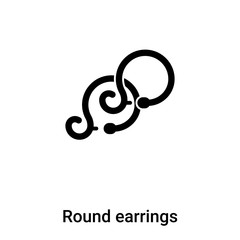 Round earrings icon  vector isolated on white background, logo concept of Round earrings  sign on transparent background, black filled symbol