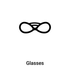 Glasses icon  vector isolated on white background, logo concept of Glasses  sign on transparent background, black filled symbol